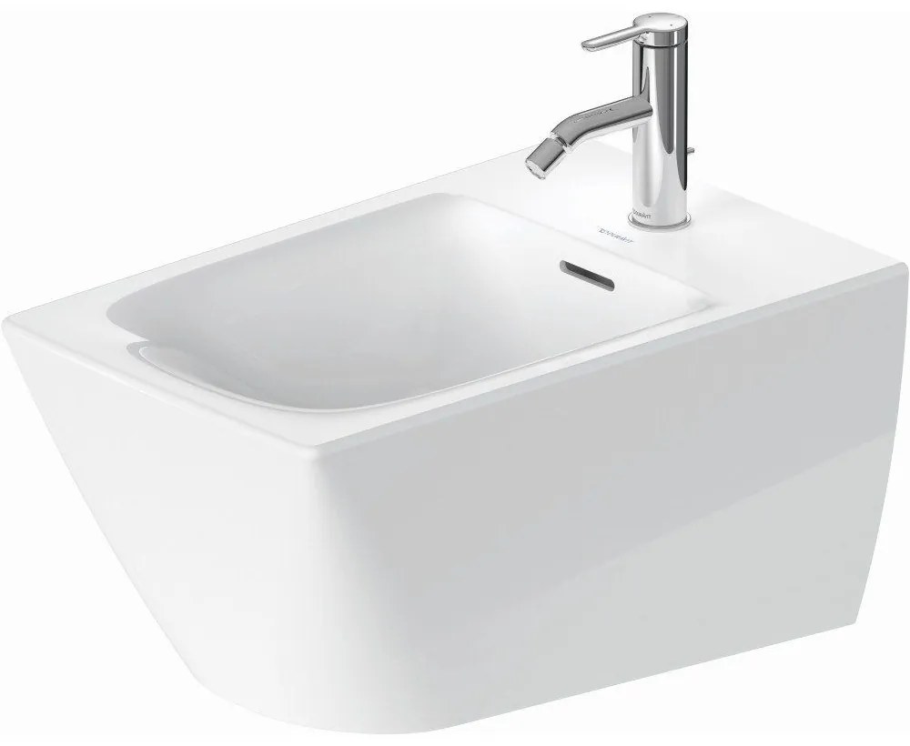 DURAVIT Viu závesný bidet s otvorom, s prepadom, 370 x 570 mm, biela, s povrchom WonderGliss, 22921500001