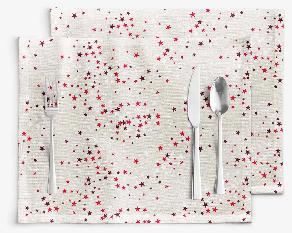 Goldea prestieranie na stôl valencia - hviezdičky na režnej - sada 2ks 30 x 40 cm