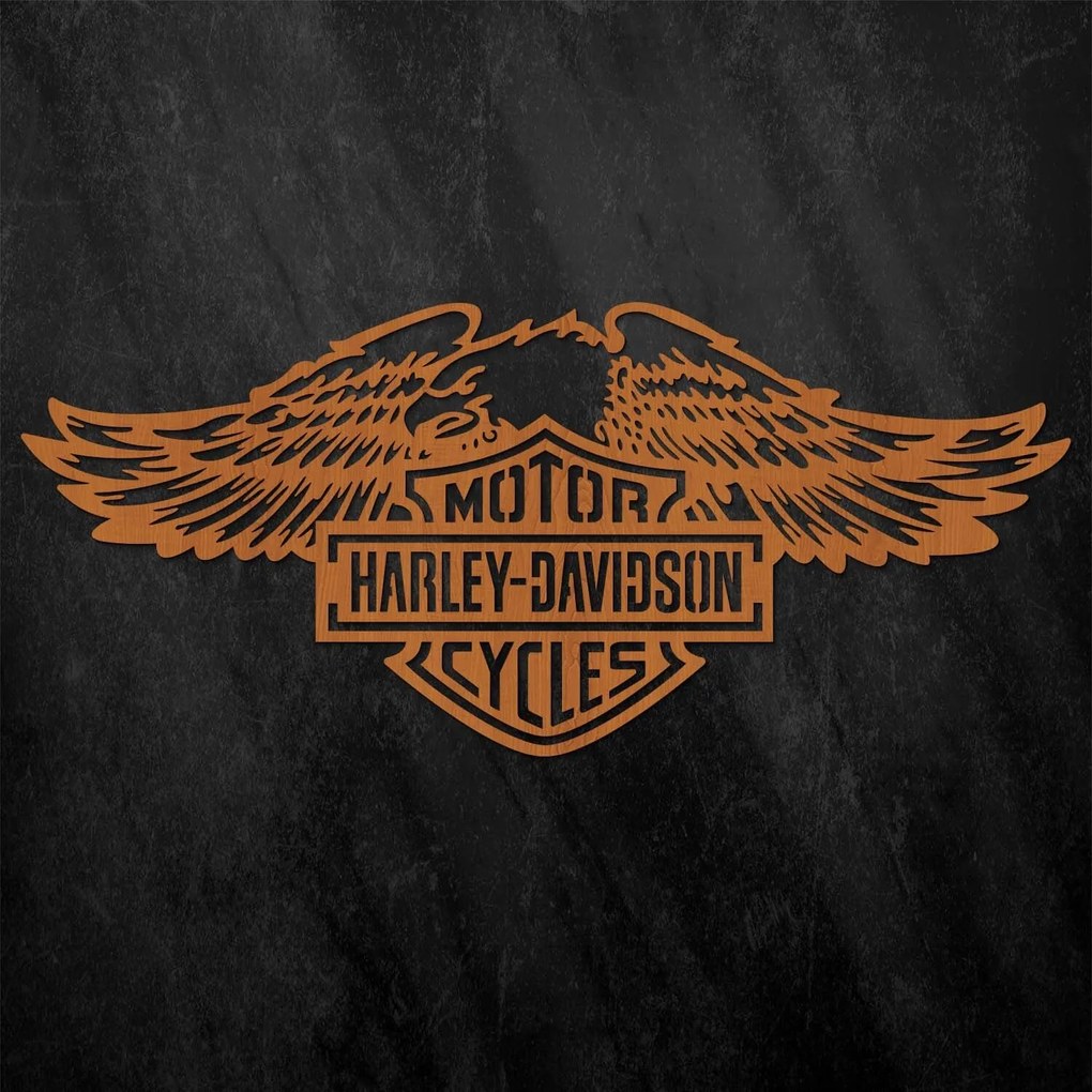 DUBLEZ | Drevený obraz - Logo Harley Davidson | Obraz