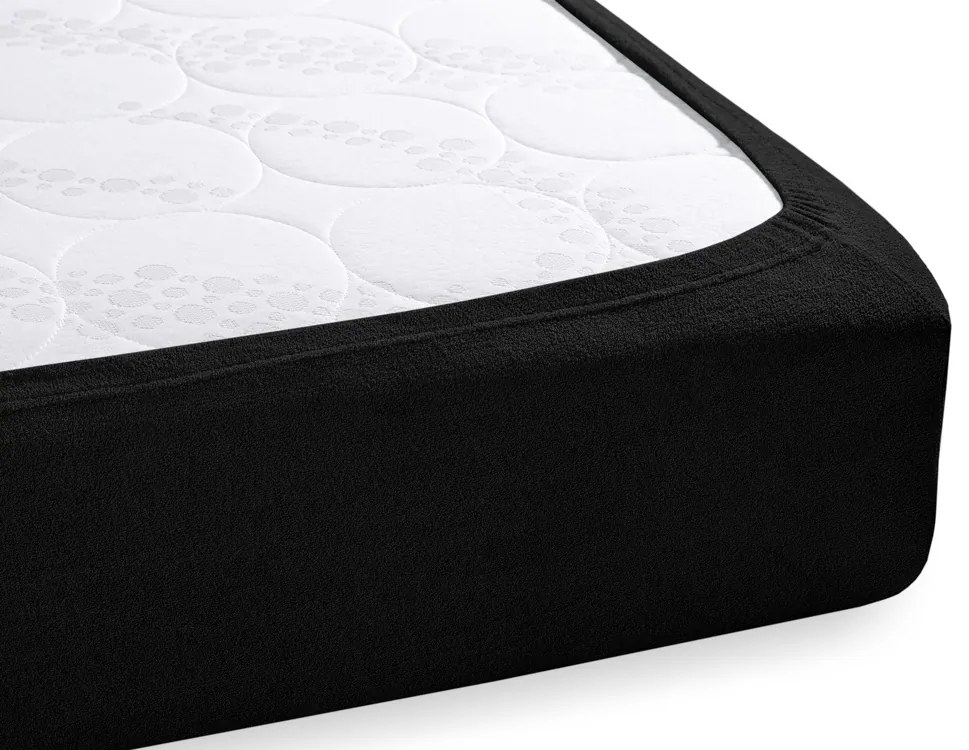 Froté napínacie prestieradlo na vysoký matrac FR-030 Čierne 100 x 200 - výška 30 cm