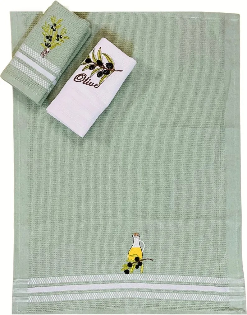 Utierky na riad vaflové Olive 40x60cm 3ks TiaHome