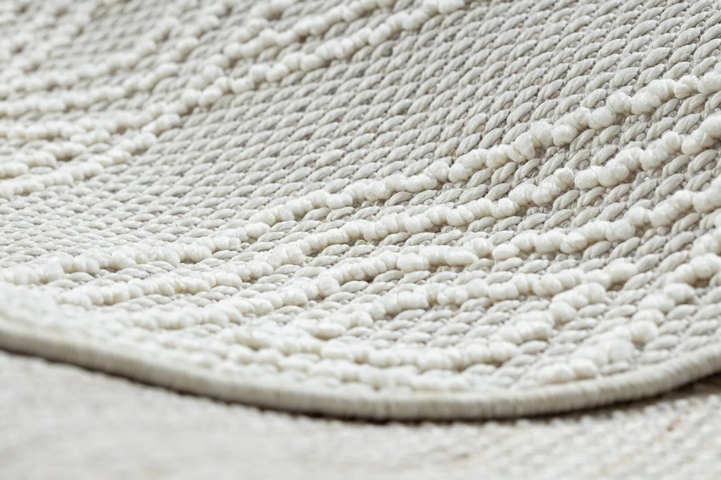 Koberec NANO EN14A Diamanty, slučkový, plocho tkaný, biely