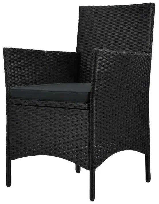 InternetovaZahrada Balkónový set Bayamo - čierny + šedé podušky