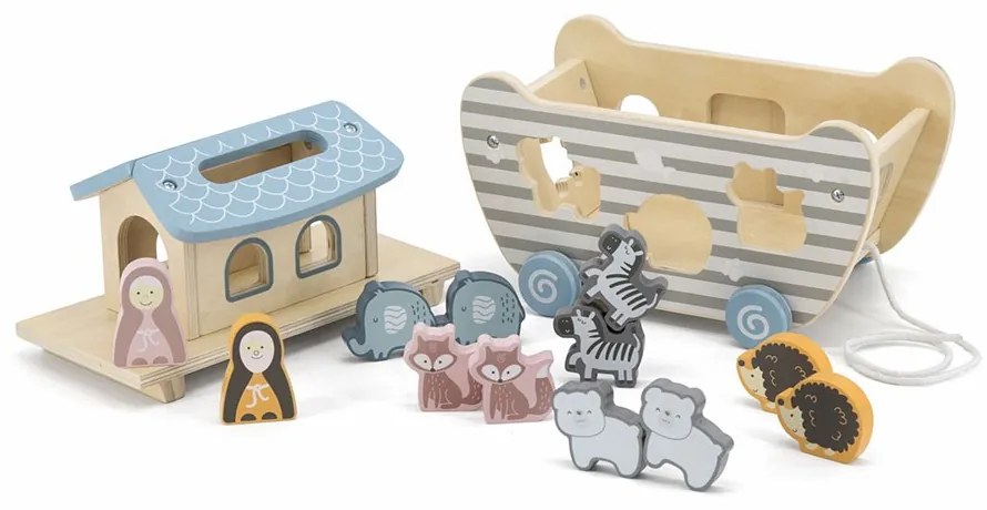 Drevené vkladacie puzzle Noemova archa Viga