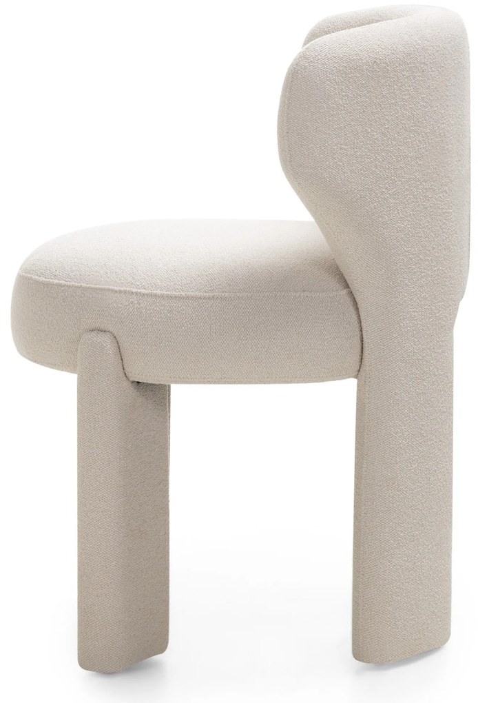 Jídelní designová židle Elaine boucle krémová