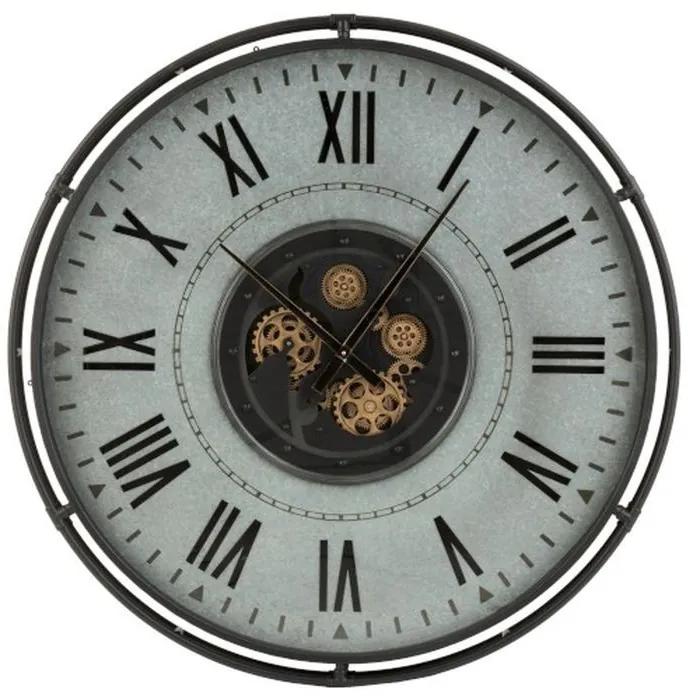 Kovové nástenné hodiny s pohyblivým strojčekom Romani - ∅109 * 9,5 cm