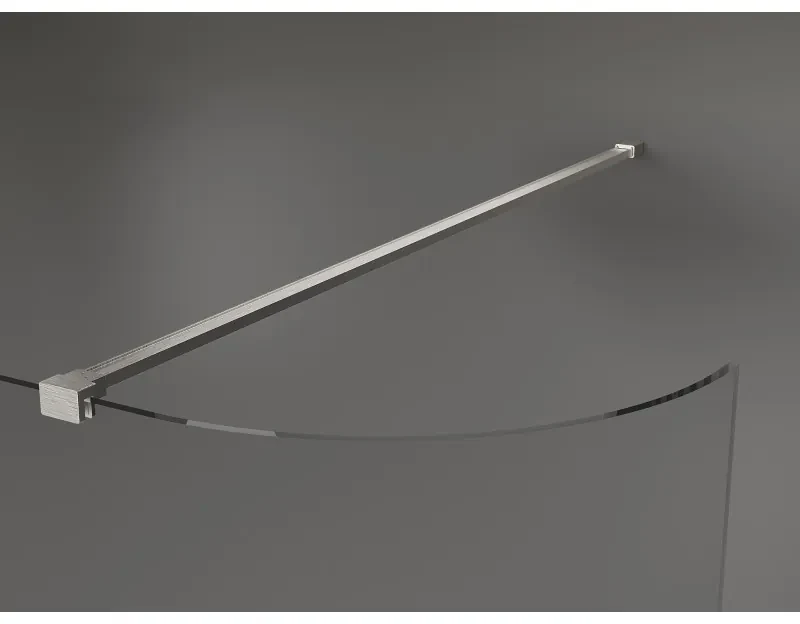 Mexen Kioto, sprchová zástena Walk-In 100 x 200 cm, 8mm číre sklo, brúsená oceľ profil, 800-100-101-97-06