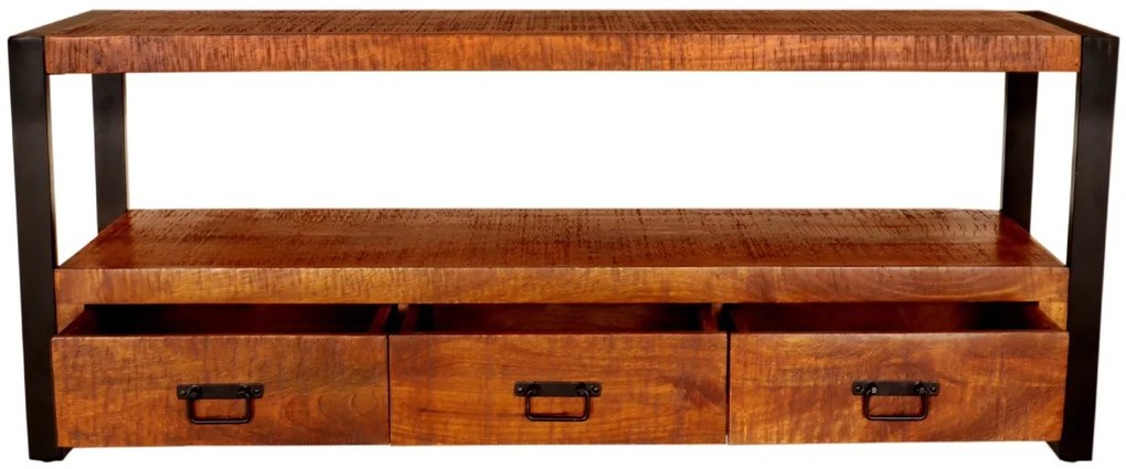 furniture-nabytek.cz - Rustikální tv stolek z dřeva mango 150x60x45