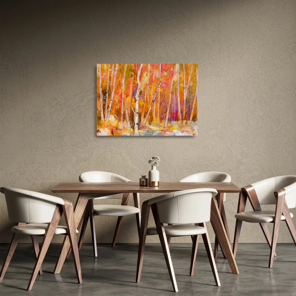 Sklenený obraz - Jesenný les (70x50 cm)