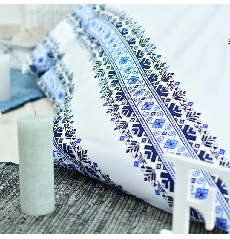 Obliečky bavlnené Dorota modré EMI, Štandardný set jednolôžko obsahuje 1x 140x200 + 1x 70x90