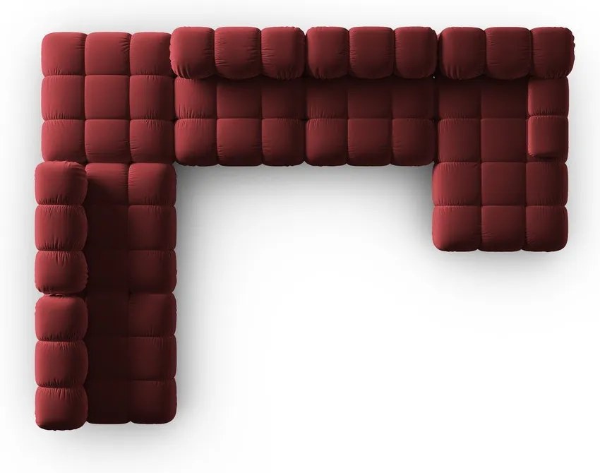 Červená zamatová pohovka 379 cm Bellis – Micadoni Home