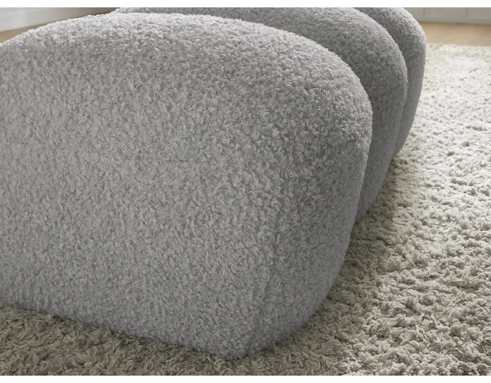 Svetlosivá podnožka z textílie buklé Hippolyte – Bobochic Paris