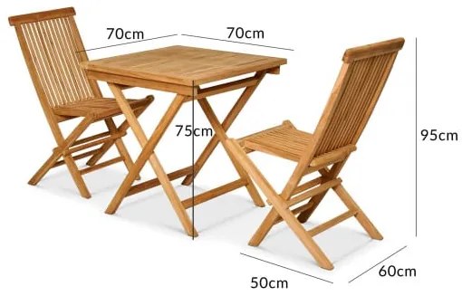 InternetovaZahrada Drevený balkónový set Bristol - teak