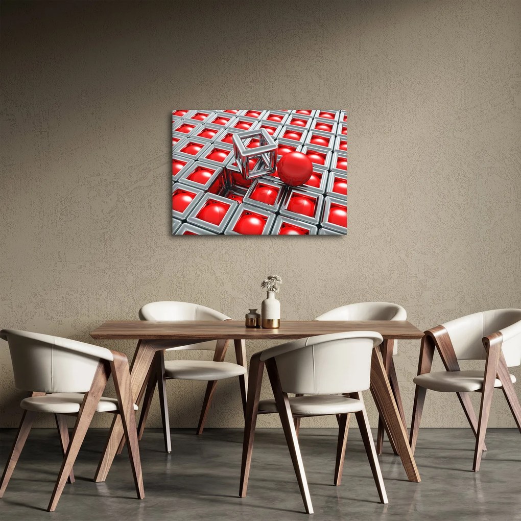 Obraz - 3D metalická abstrakcia (70x50 cm)