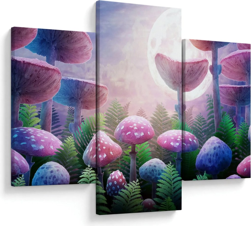 Obraz - Huby pri splne, grafika (90x60 cm)