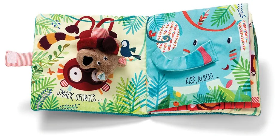 Lilliputiens - textilná knižka s prstovou bábkou - medvedík César