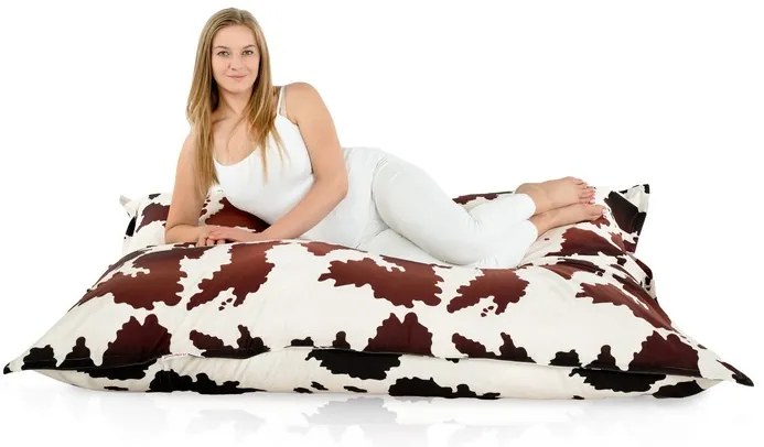 Sedací vak s kravským hnedým motívom – XL/XXL | Štýlový a pohodlný doplnok na oddych Veľkosť: XXL