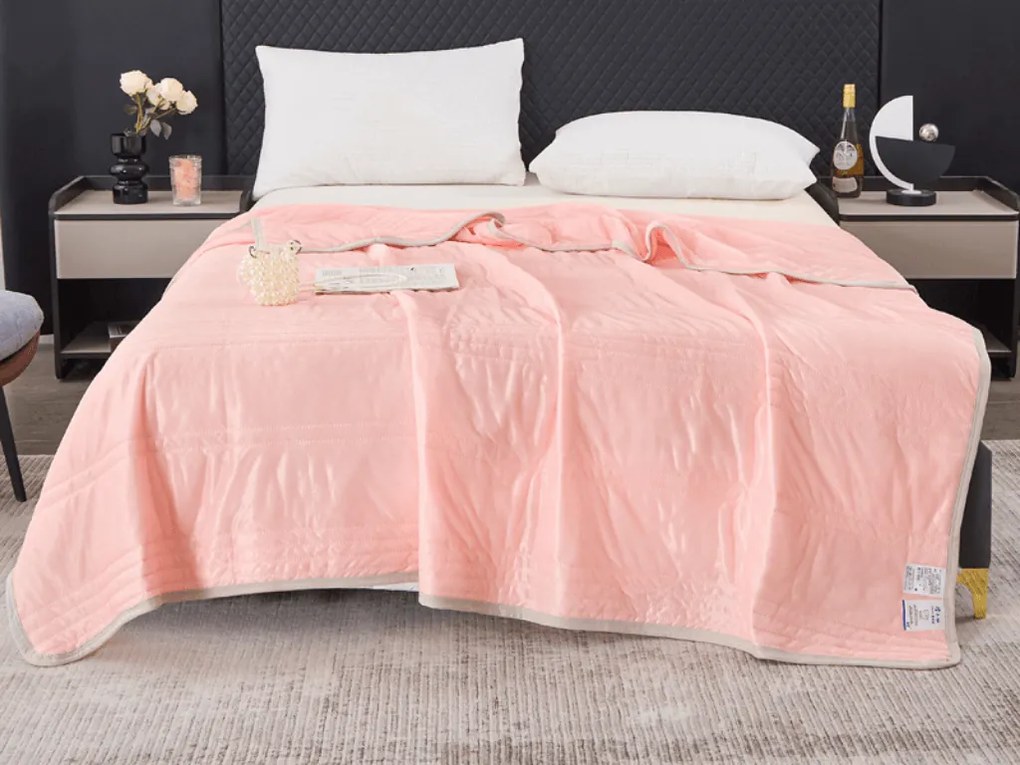 Chladiaca letná prikrývka CELIA, lososová Rozmer: 140 x 200 cm