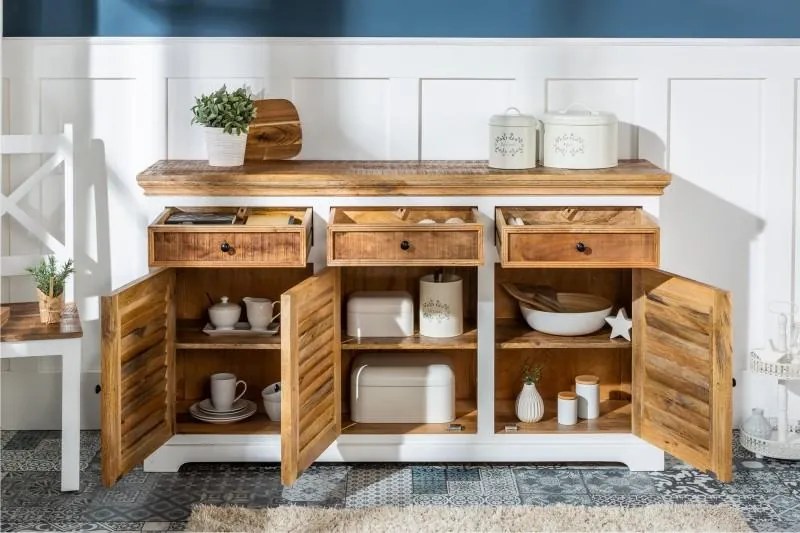 Invicta Interior - Elegantný príborník LONG ISLAND 160 cm mango drevo