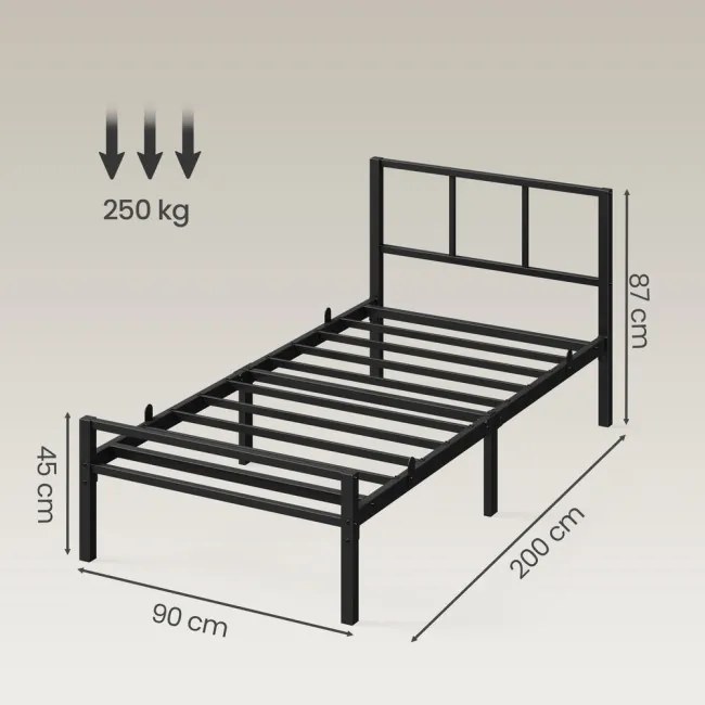 Kovová posteľ 90 cm RMBB35292B101