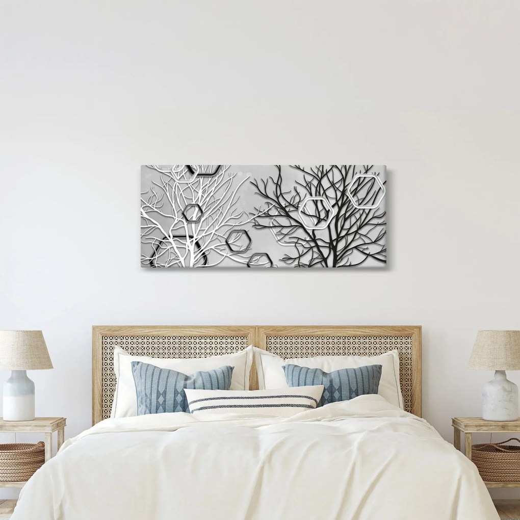 Abstraktný obraz so stromami (120x50 cm)