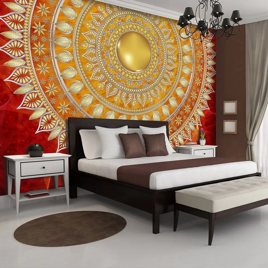 Fototapeta - Mandala v červenej (152,5x104 cm)