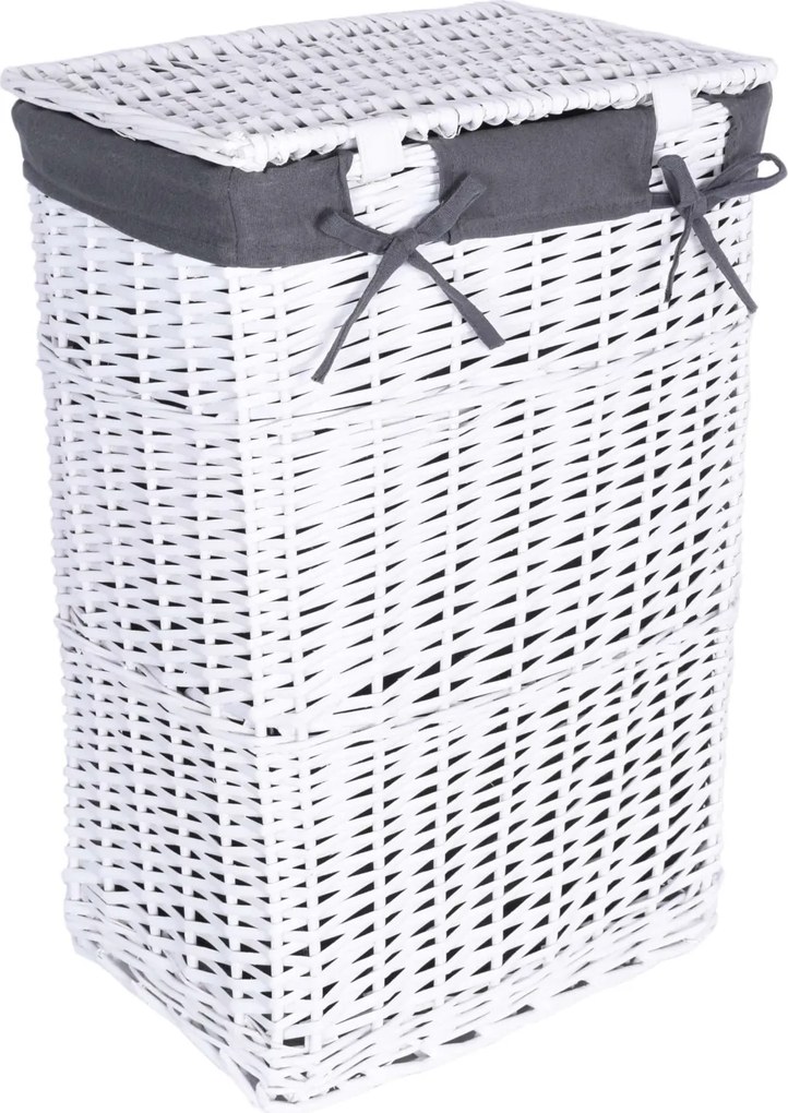 Prútený kôš 40 x 30 x 60 - šedobiely