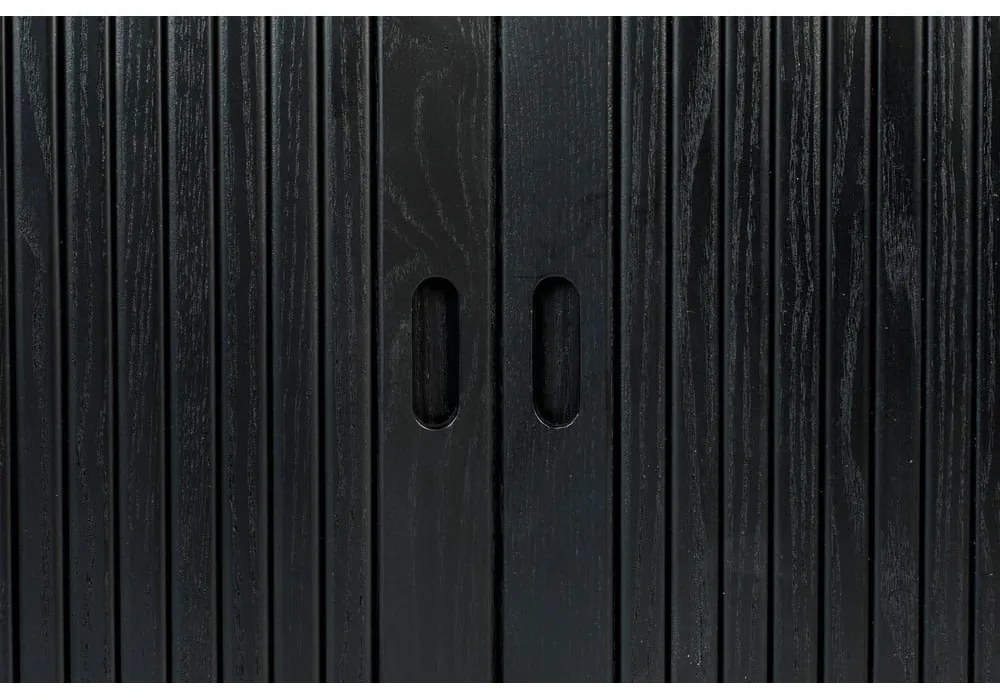 Čierna komoda s posuvnými dvierkami Zuiver Barbier