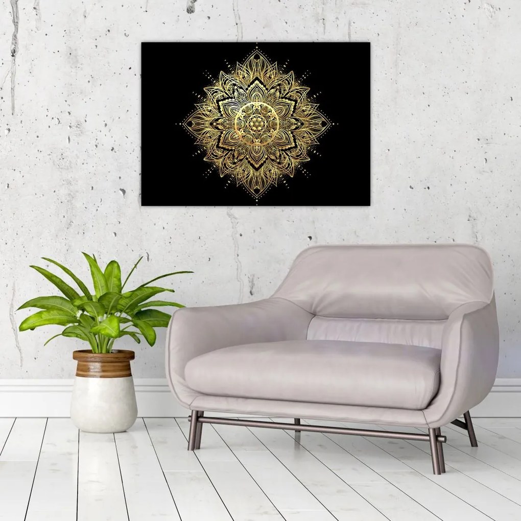 Sklenený obraz - Mandala bohatstvo (70x50 cm)