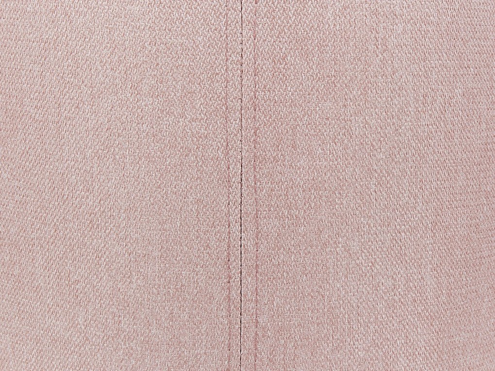 Úložná čalúnená taburetka ⌀ 38 cm pastelová ružová MARYLAND Beliani