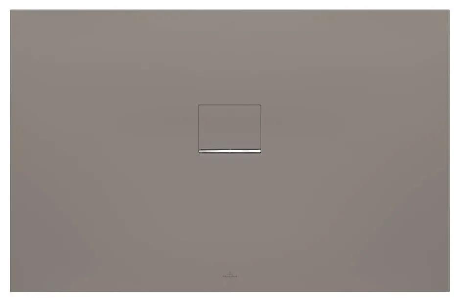 VILLEROY &amp; BOCH Squaro Infinity obdĺžniková sprchová vanička z materiálu Quaryl, štandardný model, protišmyk (C), 1400 x 900 x 40 mm, Grey, UDQ1490SQI2V-3S