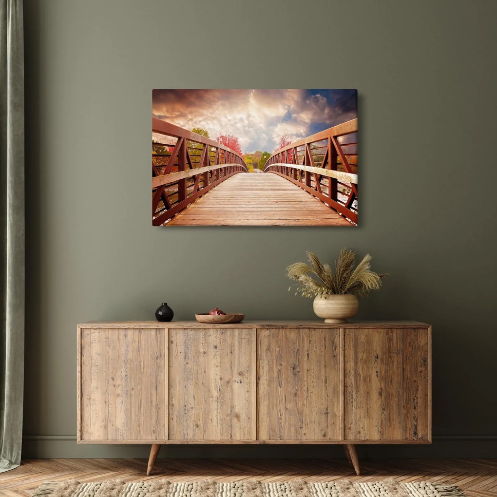 Obraz - drevený most (90x60 cm)