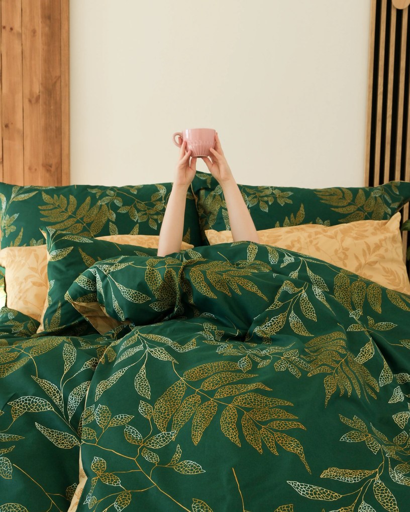 Bavlnené obliečky Renforcé - Gabriela tmavo zelená