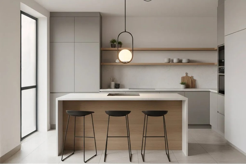 Závesné svietidlo Florence Spider, 1x biele sklenené tienidlo, b/ch, U