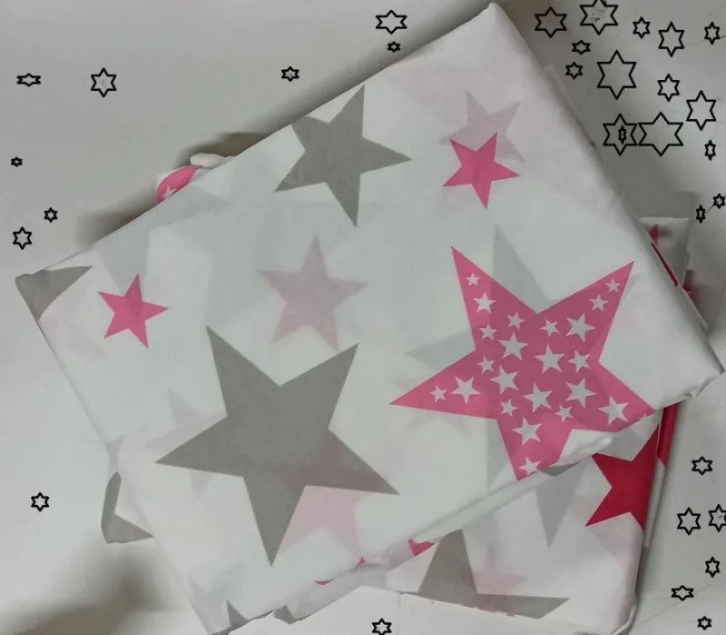 ECOMATRACE Bavlnené posteľné obliečky Pink stars