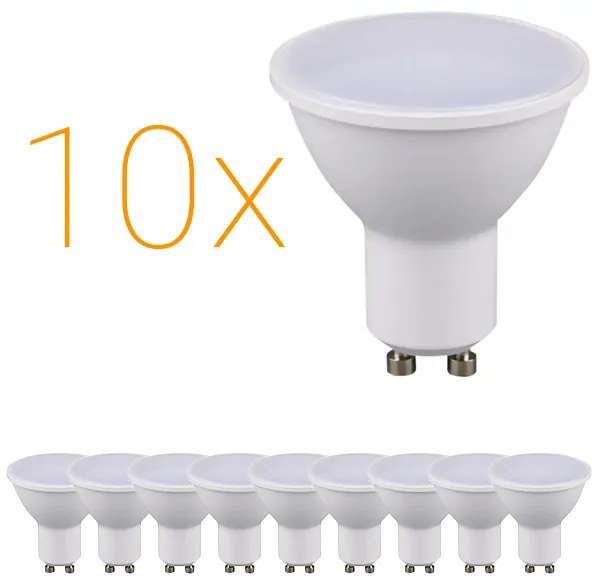 BERGE 10x LED žiarovka - GU10 - ECOPLANET - 10W - 900Lm - teplá biela