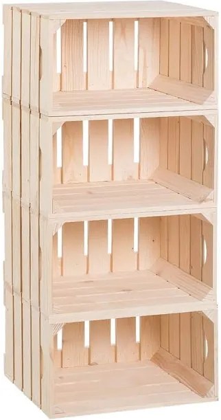ČistéDrevo Dřevěné bedýnky regál 88 x 40 x 30 cm