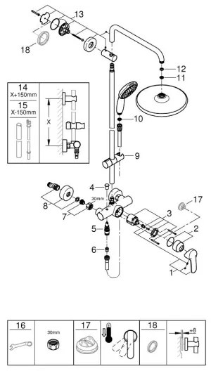GROHE 26679001 - Sprchový systém VITALIO START 250 390 mm lesklý chróm