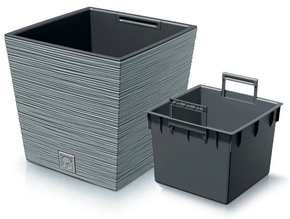 Plastový kvetináč DFS300 29,5 cm - sivý betón
