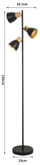 Brilagi - Stojacia lampa ODENSE 3xE14/10W/230V kaučukovník/čierna