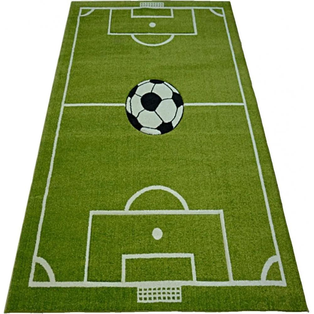 Detský kusový koberec Futbalové ihrisko zelený 80x150cm