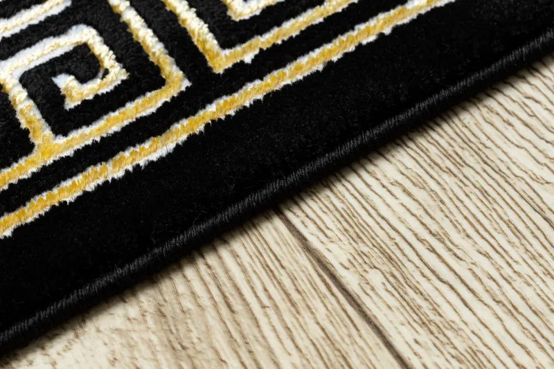 Dywany Łuszczów, Koberec behúň Gloss 6776 86 greek black/gold, 60x300, žltá, kancelária