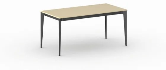 Kancelársky stôl PRIMO ACTION, čierna podnož, 1600 x 800 mm, breza