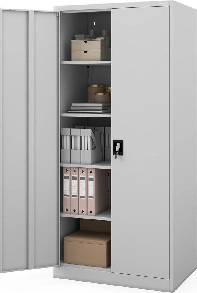 Uzamykateľná skriňa na dokumenty sivá JAN H D600 900 x 1950 x 600 mm