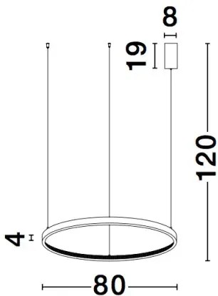 LED luster Preston 80 čierne