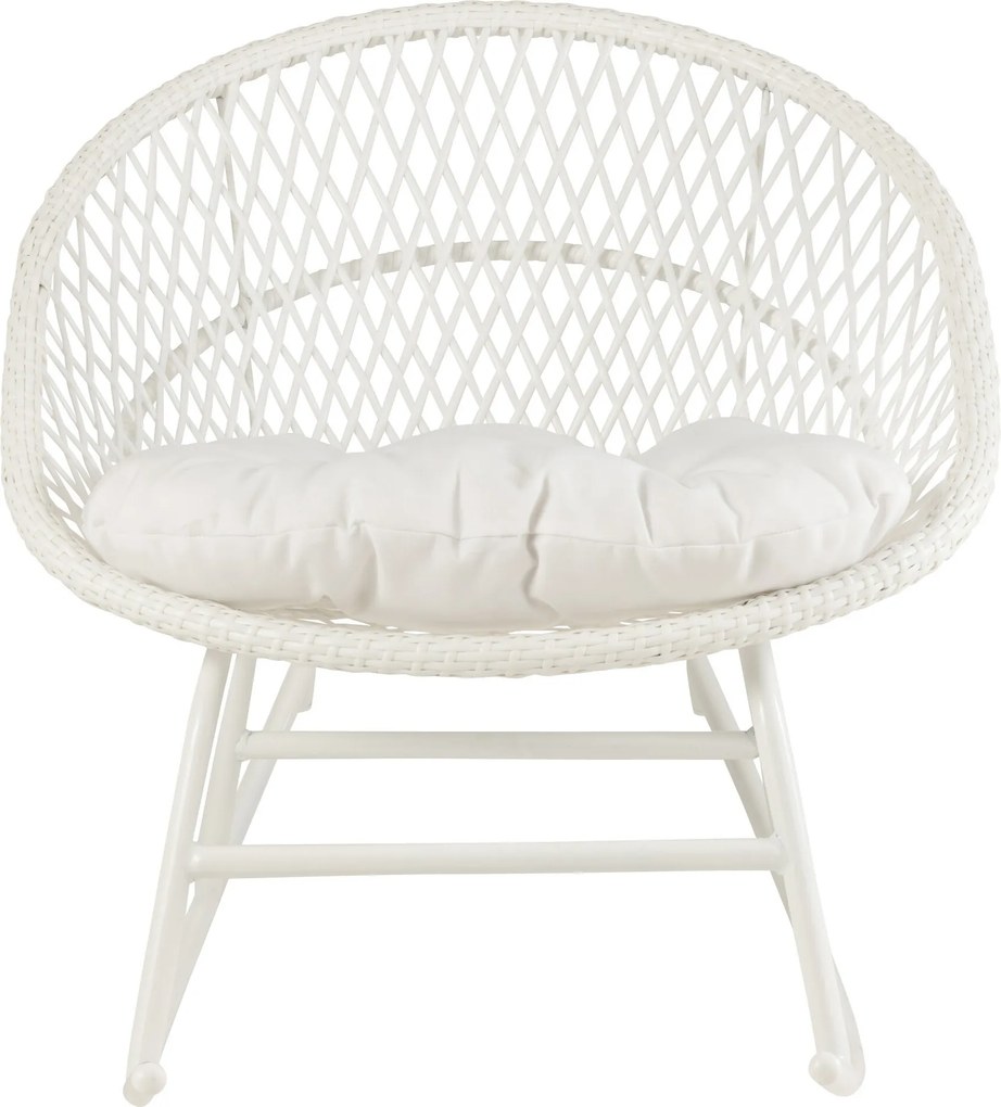 Biele ratanové záhradné hojdacie kreslo Zayo White - 118*82*78 cm