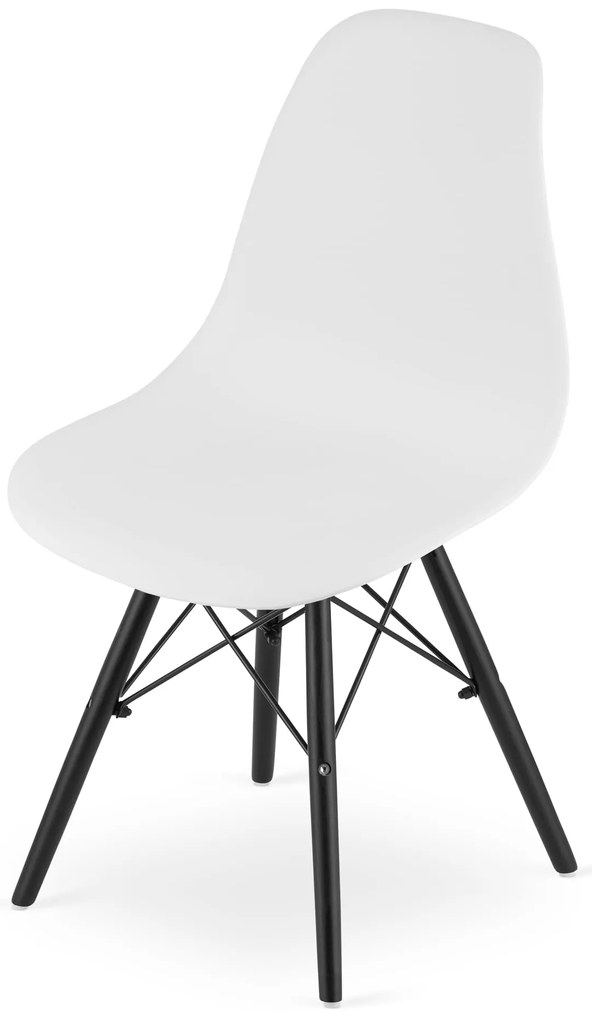 AKCIA Biela stolička OSAKA s čiernymi nohami II. akosť