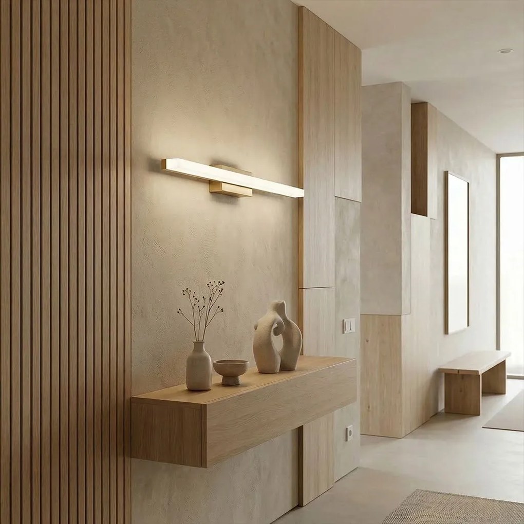 Toolight Toolight, LED nástenné svietidlo 60 cm, 9W, 500lm, 4000K, APP1852-1W, zlatá matná, OSW-66006