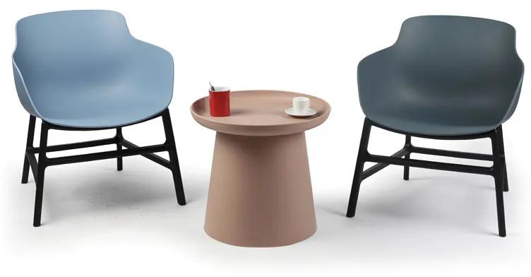 Plastový kávový stolík FUNGO, priemer 500 mm, sivý