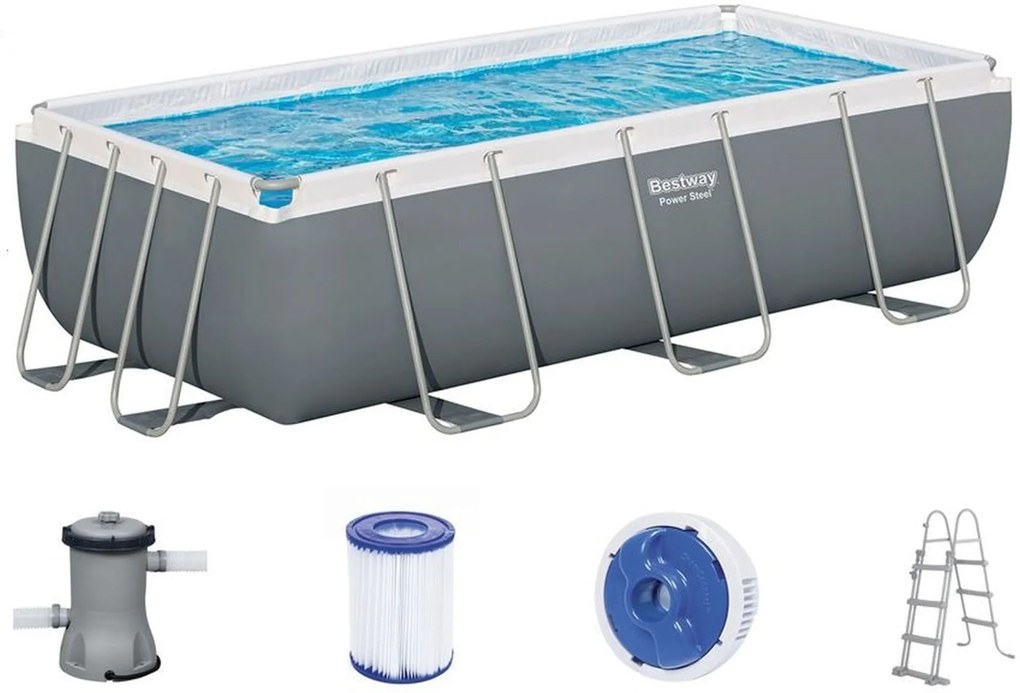 BESTWAY Power Steel Bazénový set 404 x 201 x 100 cm, kartušová filtrácia 56441